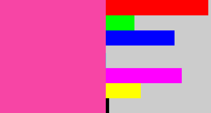 Hex color #f745a5 - barbie pink