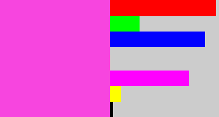 Hex color #f745df - purple pink