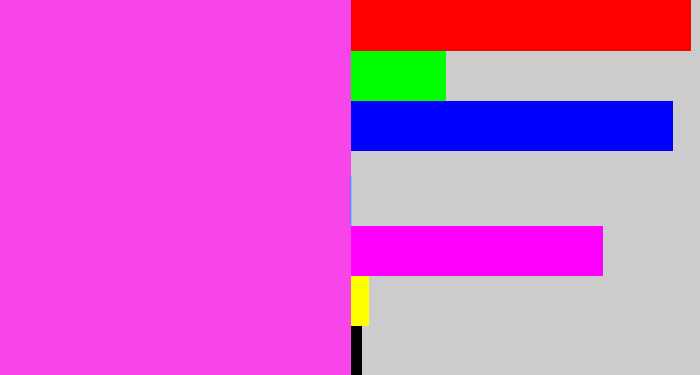 Hex color #f745ea - light magenta