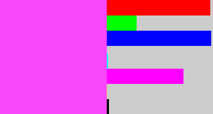 Hex color #f747fa - light magenta