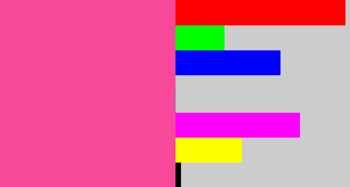 Hex color #f74899 - barbie pink
