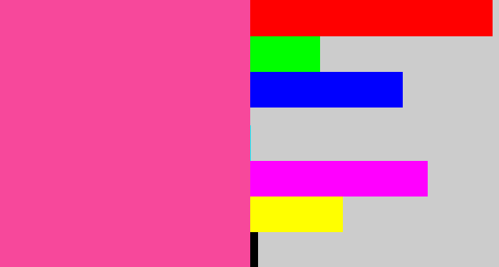 Hex color #f7489b - barbie pink