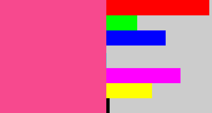Hex color #f7498e - warm pink