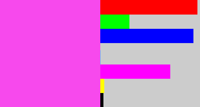 Hex color #f749ed - light magenta