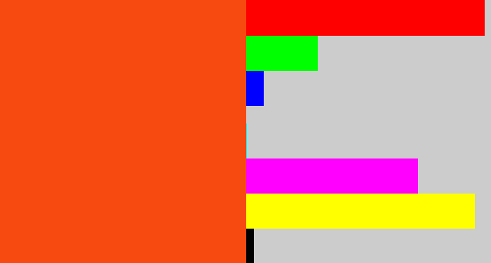 Hex color #f74a11 - orangered