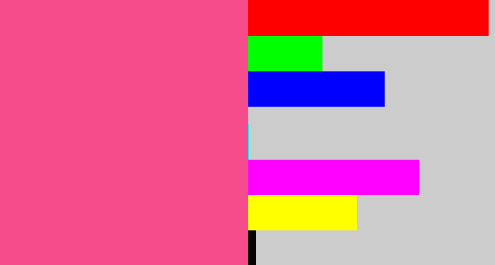 Hex color #f74c8b - warm pink