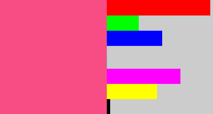 Hex color #f74d84 - warm pink