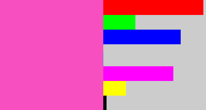 Hex color #f74ec0 - purpleish pink