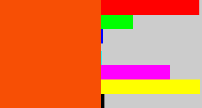Hex color #f74f05 - blood orange