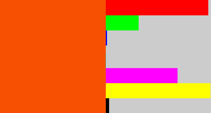Hex color #f75002 - blood orange
