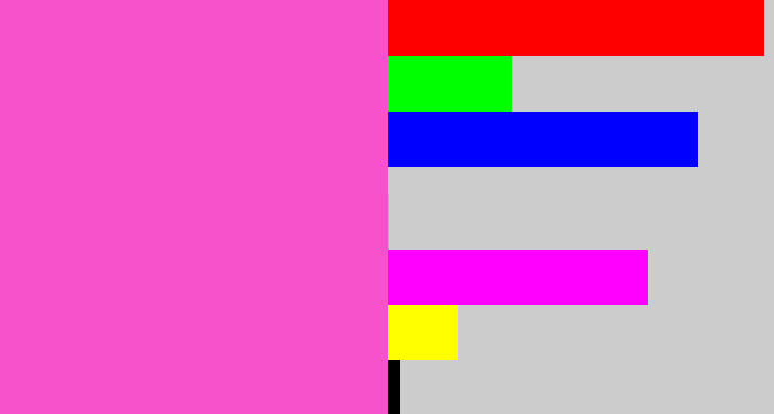 Hex color #f751cb - purpleish pink