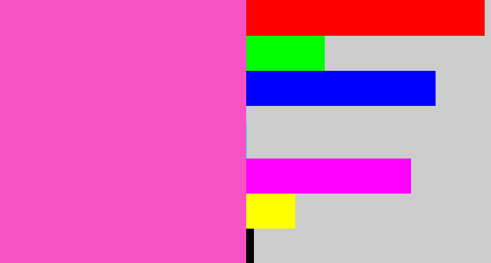 Hex color #f752c5 - purpleish pink