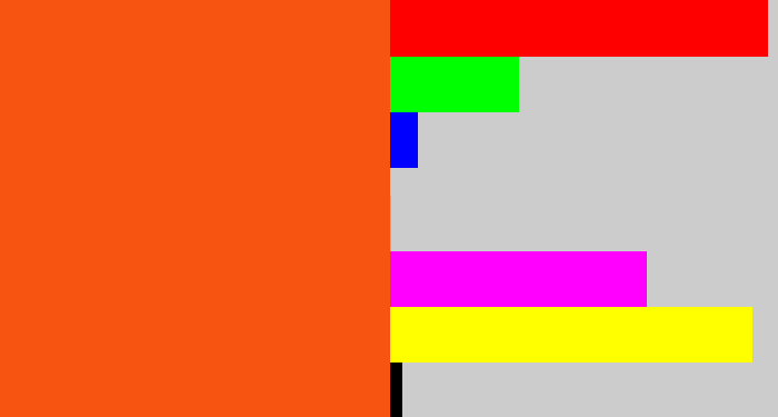 Hex color #f75311 - reddish orange