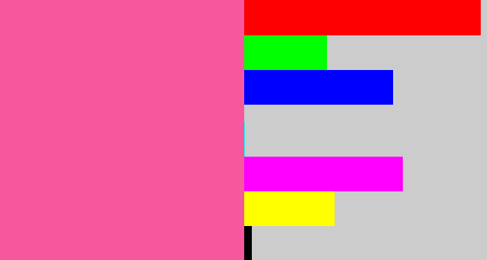 Hex color #f7579c - medium pink