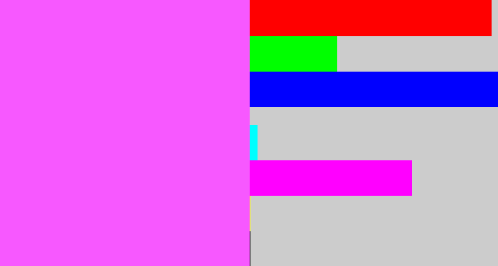 Hex color #f758ff - violet pink