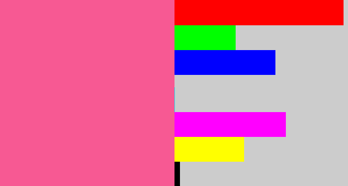 Hex color #f75993 - medium pink