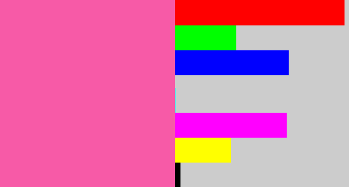 Hex color #f75aa7 - bubble gum pink
