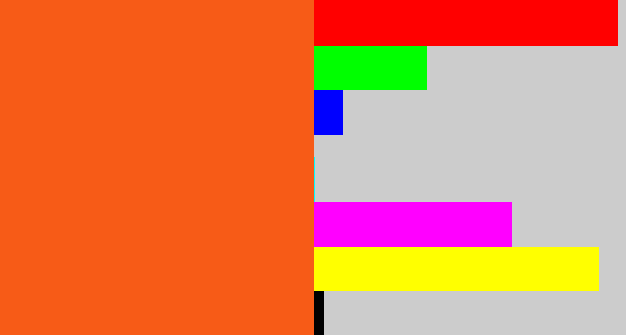 Hex color #f75b17 - reddish orange