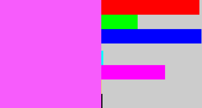 Hex color #f75cfc - violet pink