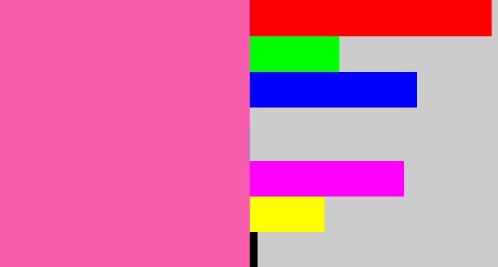 Hex color #f75dac - bubble gum pink