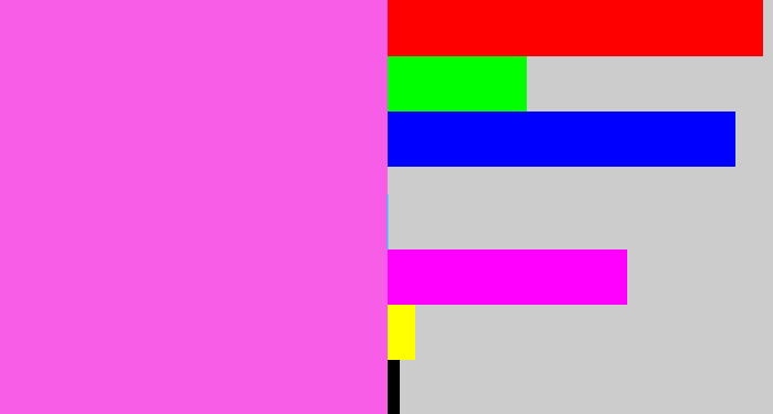 Hex color #f75de6 - candy pink