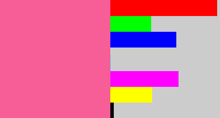 Hex color #f75e98 - medium pink