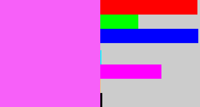 Hex color #f760f9 - light magenta