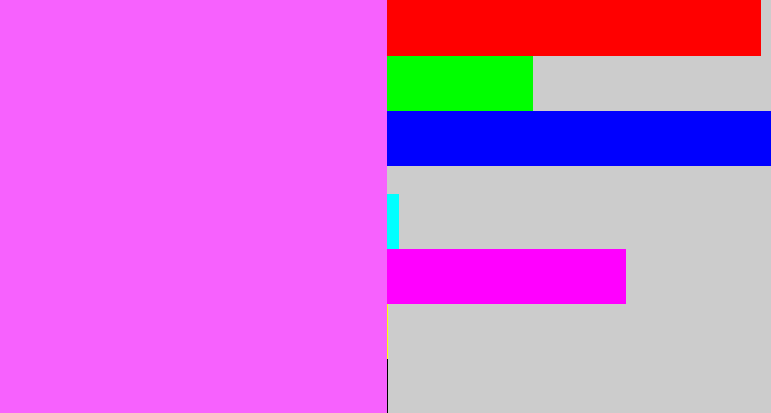 Hex color #f761fe - violet pink