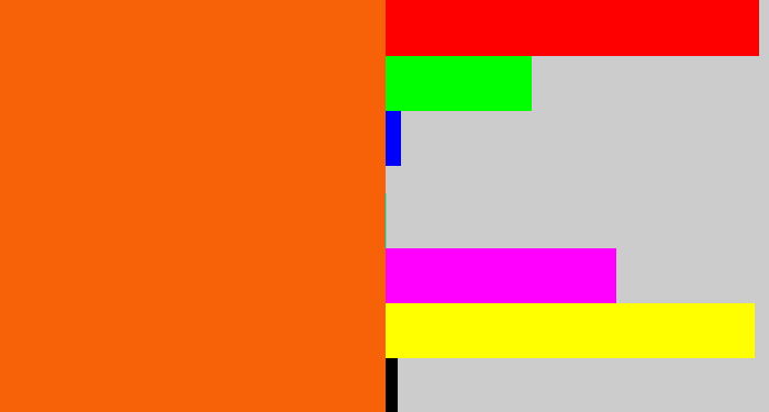 Hex color #f76209 - bright orange