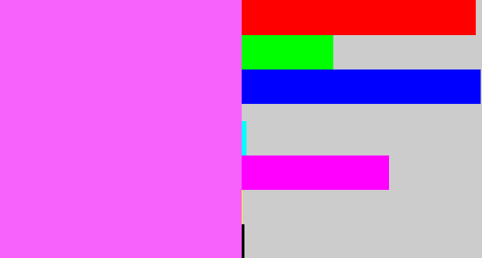 Hex color #f762fd - violet pink
