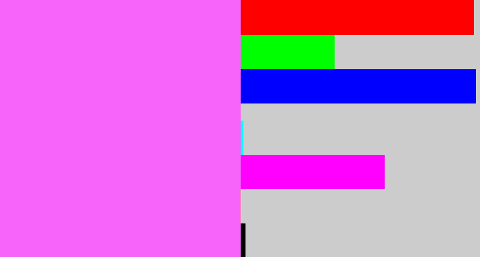 Hex color #f764f9 - light magenta