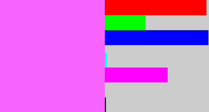 Hex color #f764fd - violet pink