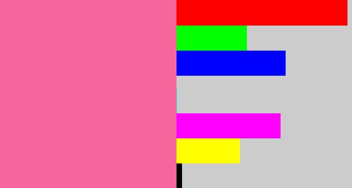 Hex color #f7659d - medium pink