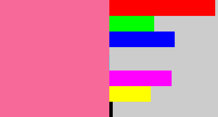 Hex color #f76998 - medium pink
