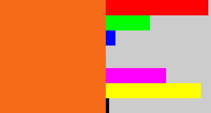 Hex color #f76a18 - orange