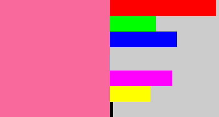 Hex color #f76a9b - medium pink
