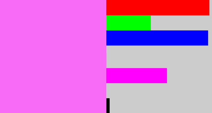 Hex color #f76bf6 - light magenta