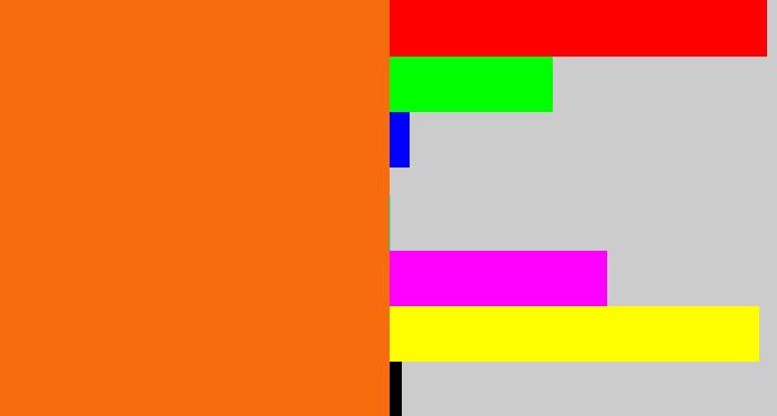 Hex color #f76c0d - orange