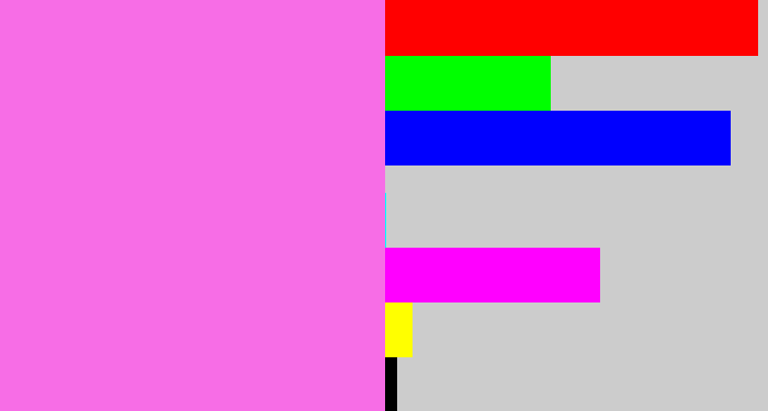 Hex color #f76de6 - purply pink