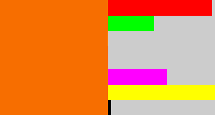 Hex color #f76e00 - orange
