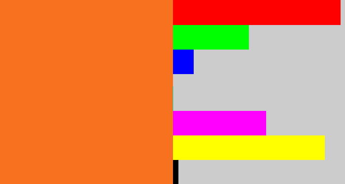 Hex color #f7711e - orange