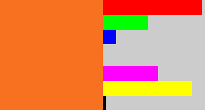 Hex color #f77120 - orange
