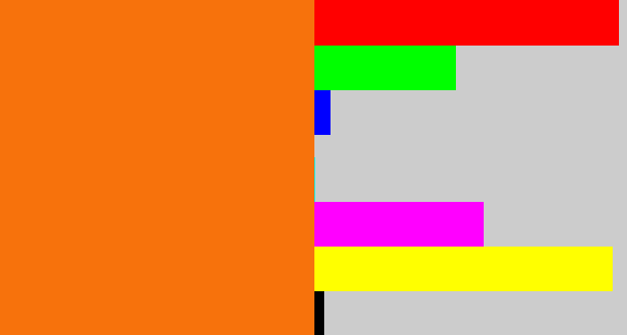Hex color #f7720c - orange