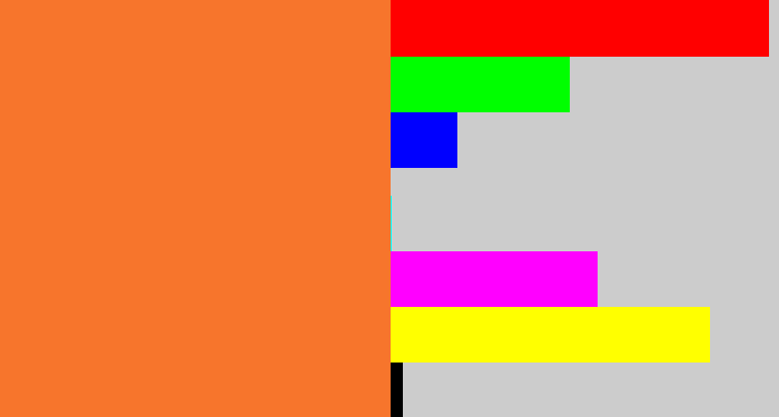 Hex color #f7752c - dusty orange