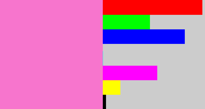 Hex color #f775cd - bubblegum pink