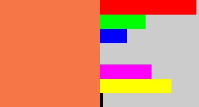 Hex color #f77646 - pinkish orange