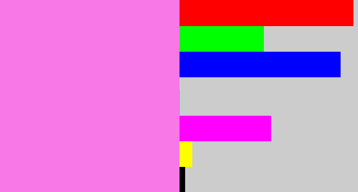 Hex color #f778e6 - purply pink