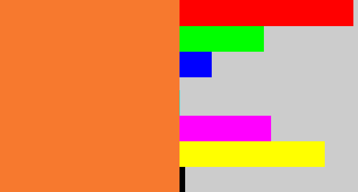 Hex color #f7792e - dusty orange