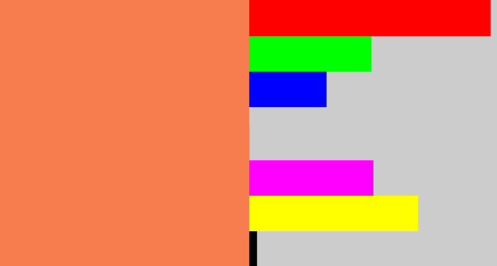 Hex color #f77c4e - orangish