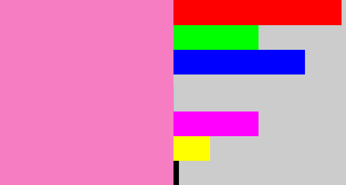 Hex color #f77dc3 - pink